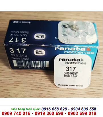 Pin Renata 317 - Pin SR516SW silver oxide 1.55V chính hãng Renata Thụy Sĩ